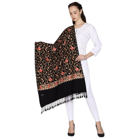 Women's Aari Embroidered Wool Stole